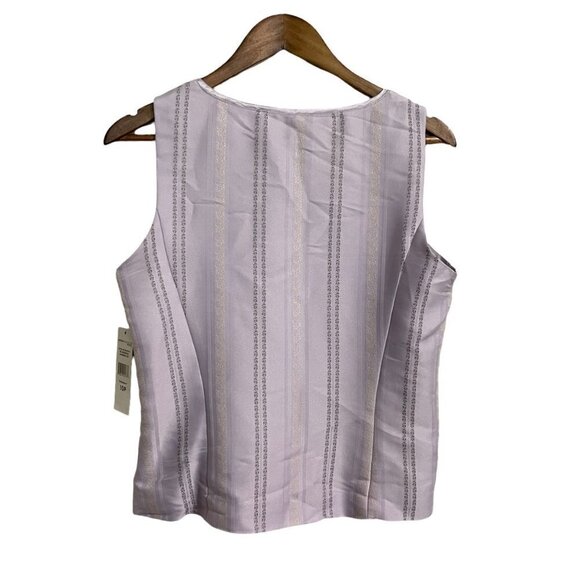 Norton McNaughton Womens NWT Purple Striped Sleeveless Career Blouse 10 Petite - Picture 5 of 5
